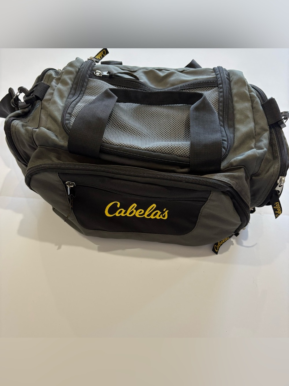 Cabela’s Utility Gear Bag Duffel Travel Fishing Tackle Gray Black 15x10x8